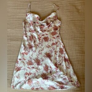 Victoria's Secret White Pink Purple Floral Summer Evening Mini Slip Dress